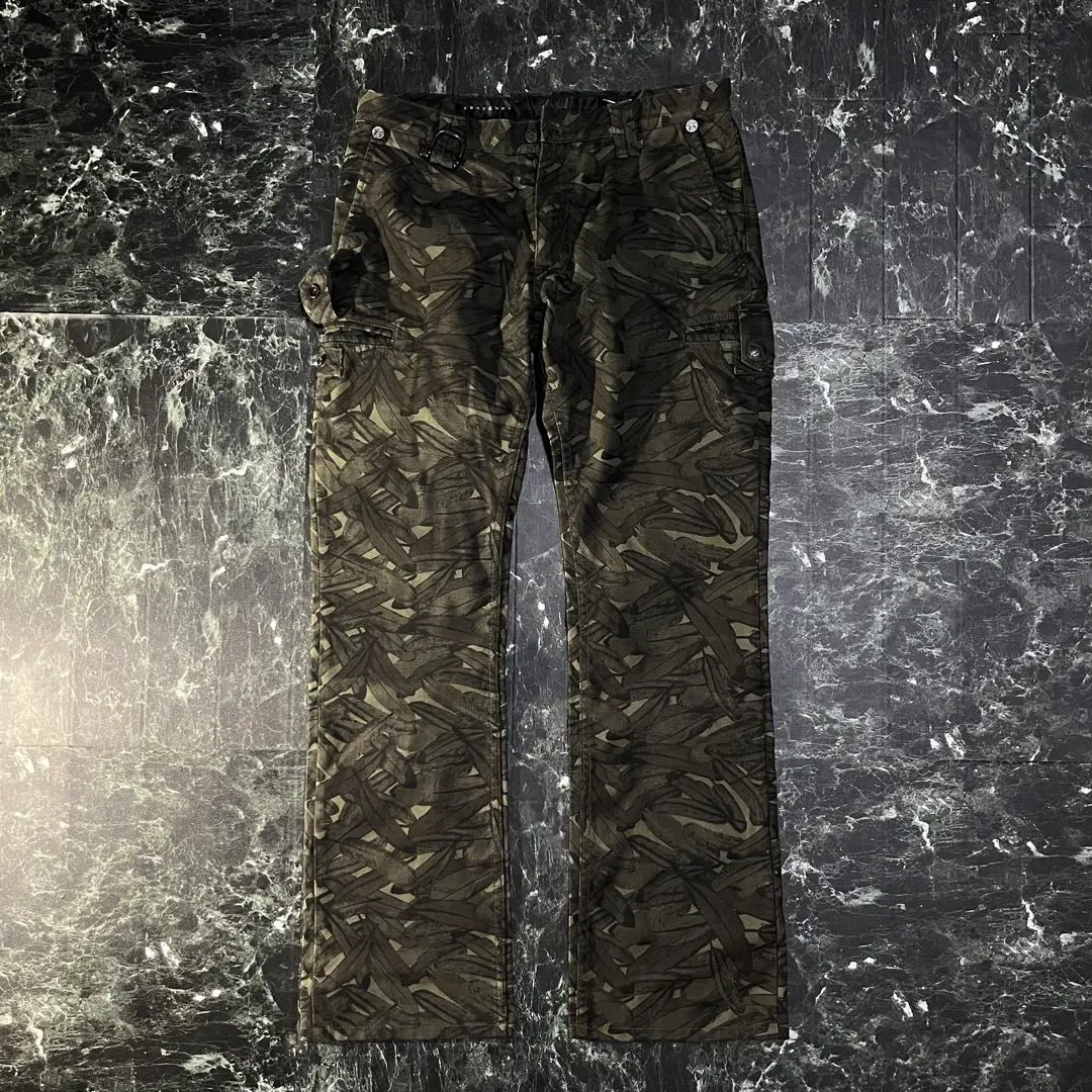 archive roarguns camo flare pants y2k