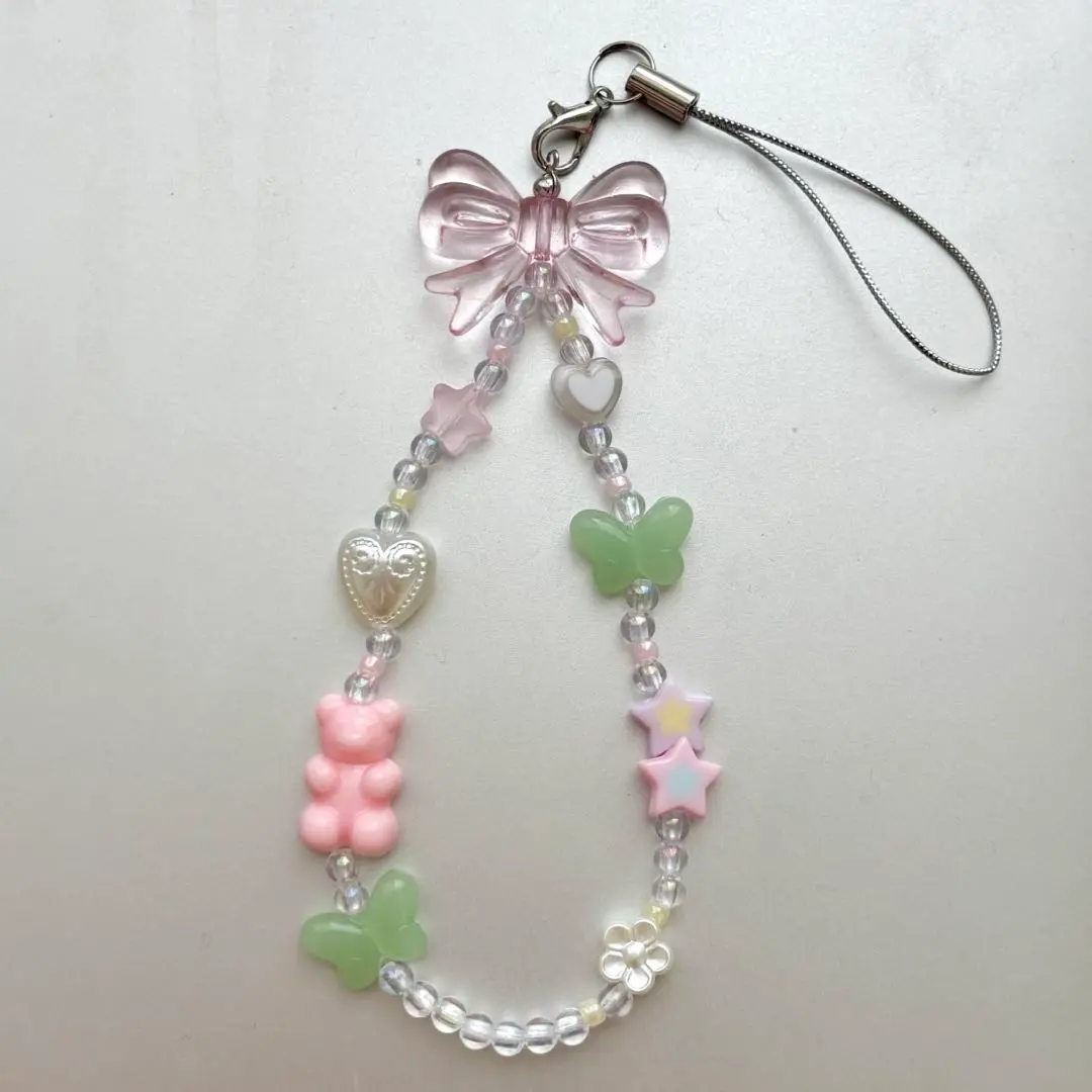 Thumbnail of 668 Korea Beaded Strap Beaded Keychain Pink Balletcore Camera