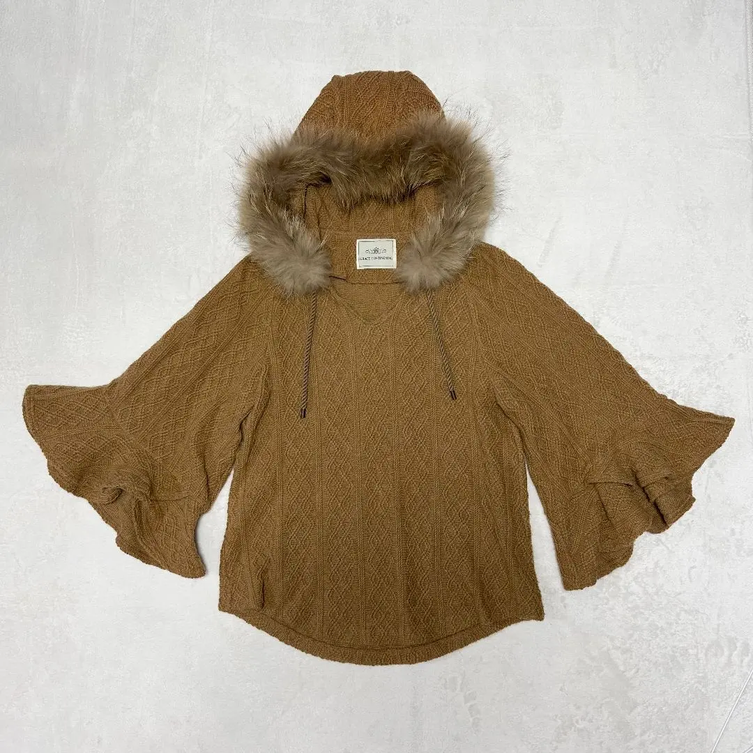 Thumbnail of GRACE CONTINENTAL Angora Blend Flare Sleeve Fur Cable Knit 36