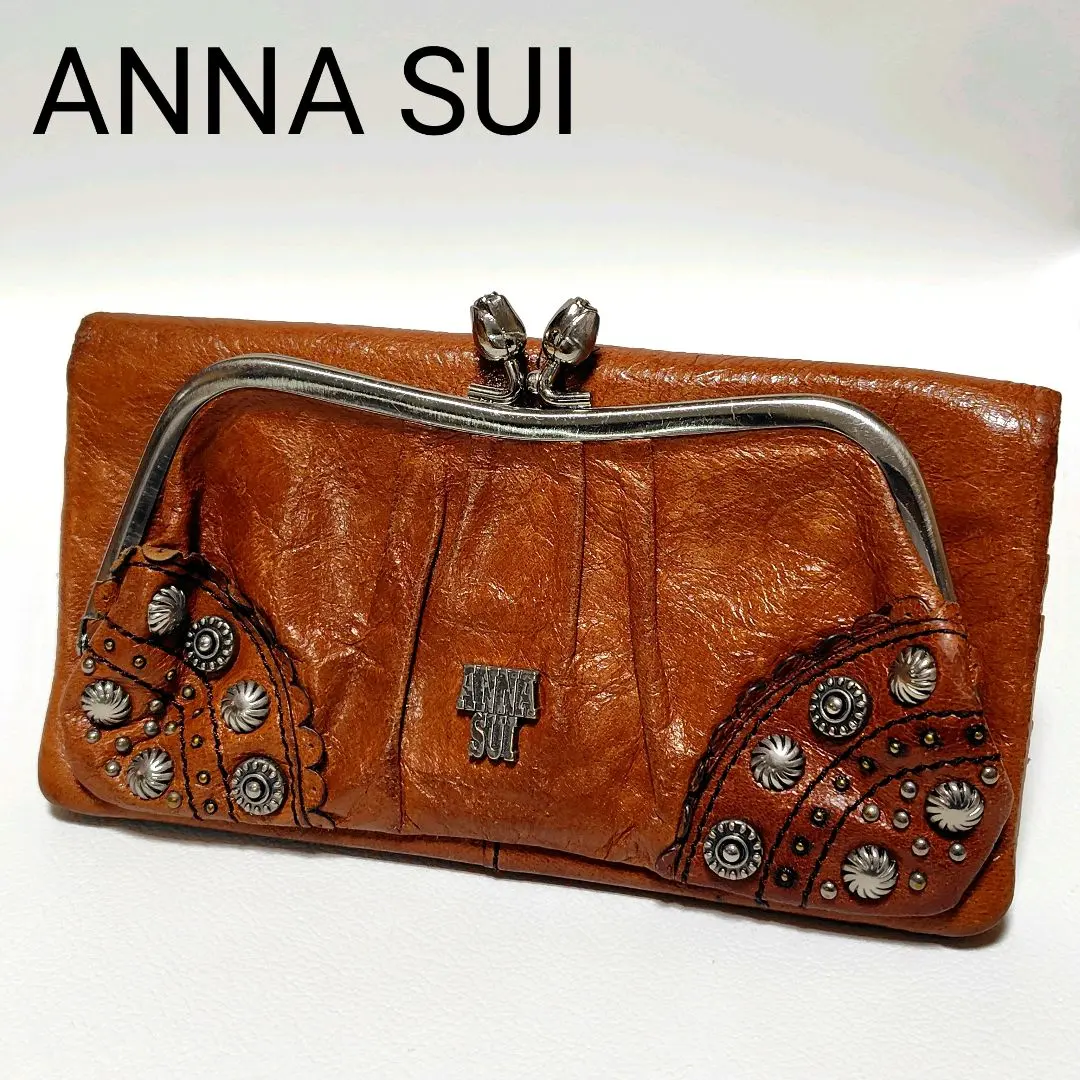 中古】ANNASUI アナスイ 長財布 ローズガーデン キャメル 希少