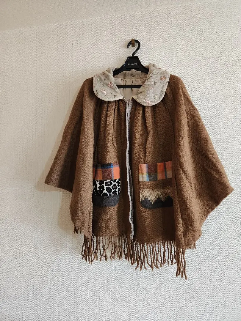 Thumbnail of [Unused] Poncho Winter Outerwear Harajuku Patchwork Retro Ethnic
