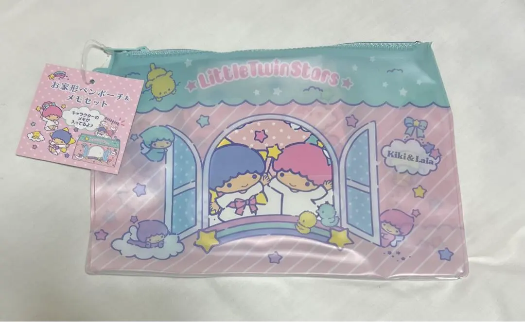 Thumbnail of ◆ New Sanrio Kiki & Lala Pen Pouch Pen Case Storage Memo Pad Memo Paper House