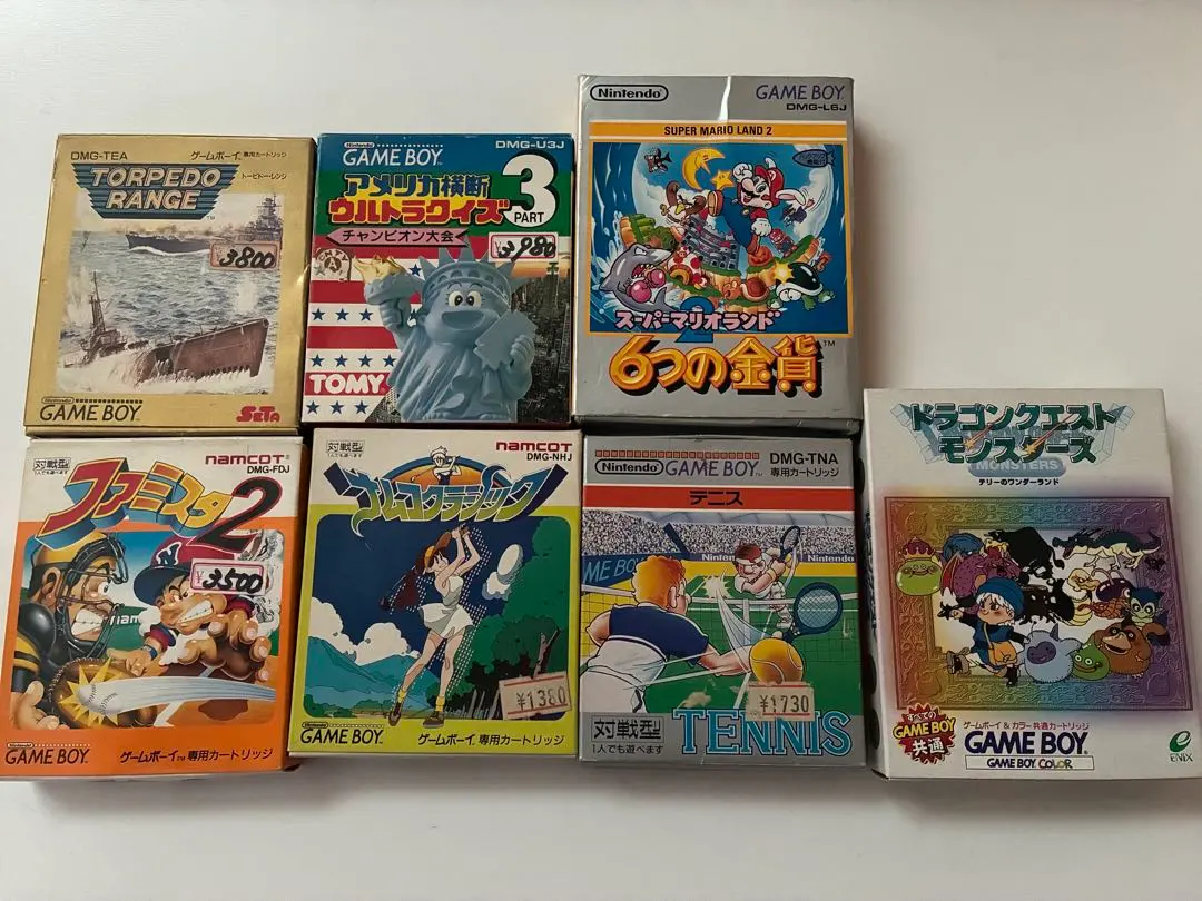 Game Boy 遊戲卡帶套裝 7 件 箱說 GB 復古 的縮圖