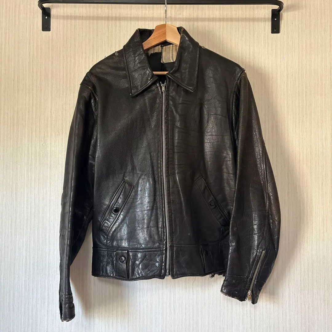 Thumbnail of Vintage Leather Jacket, Black, 40s-50s