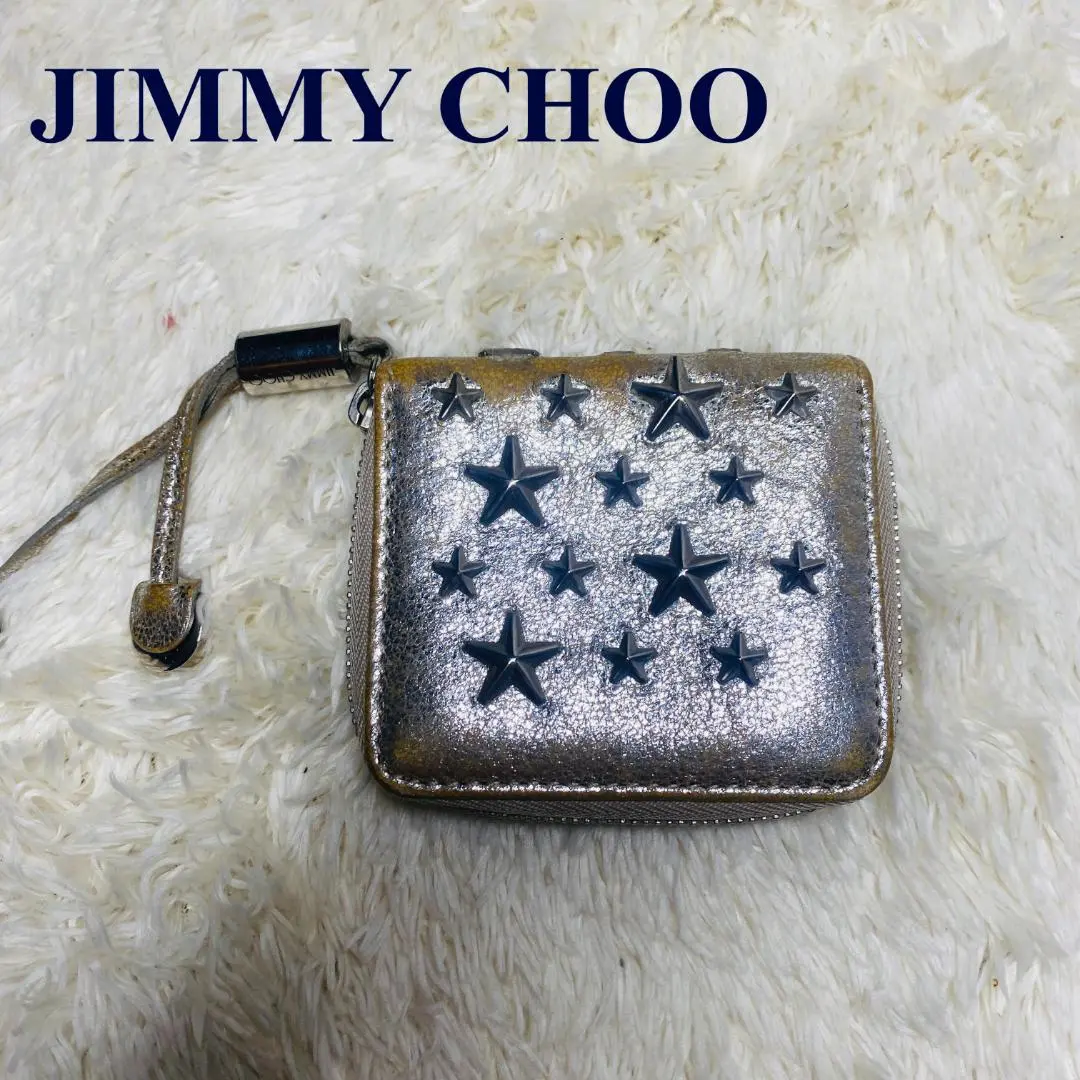 未使用ほぼ美品保存袋カード付きJIMMY CHOO シルバー コインケース 2025年最新】ジミーチュウ カラー：シルバー系 コインケース
