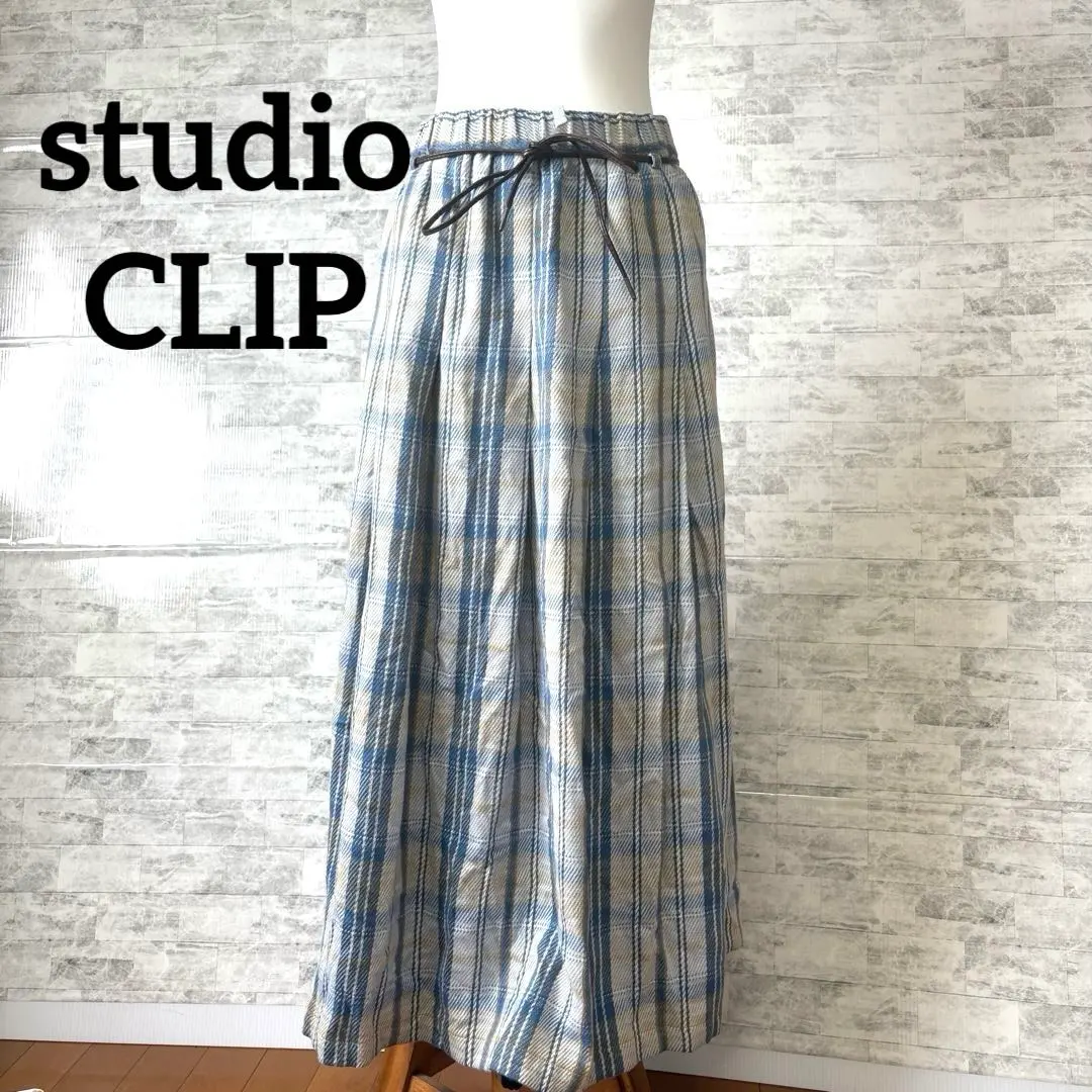Thumbnail of Excellent condition [studio CLIP] Blue and yellow plaid long skirt