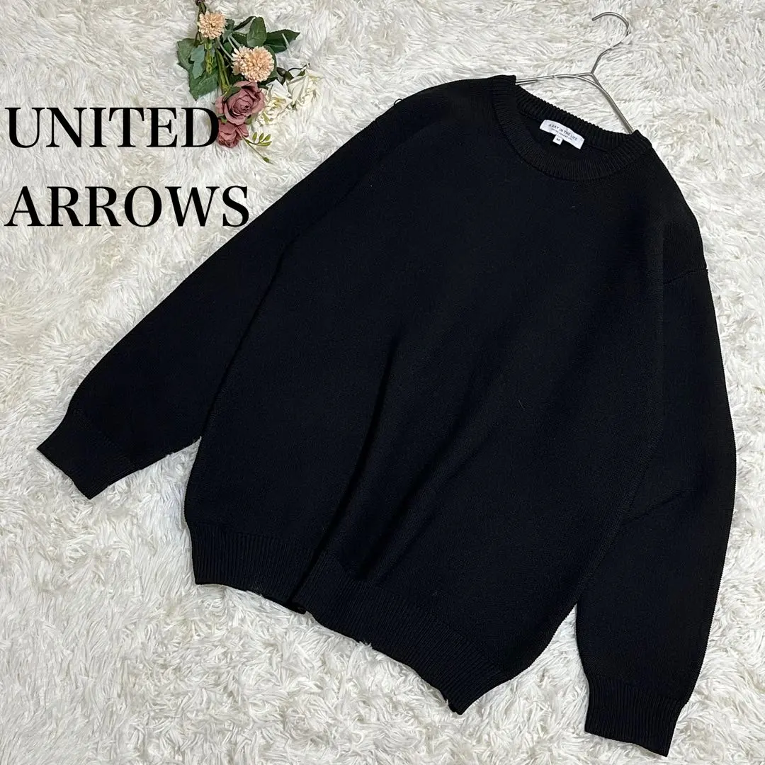 Thumbnail of United Arrows - Long Sleeve Knit Sweater - Black - M - Round Neck