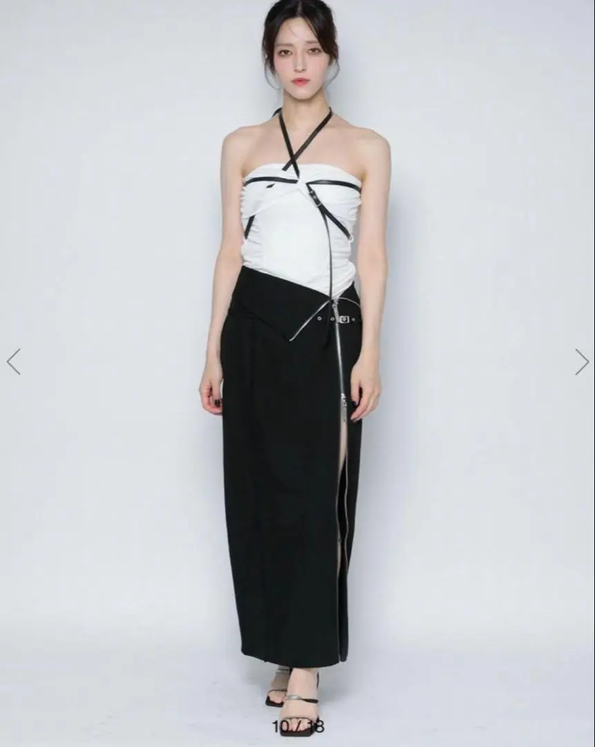melt the lady skinny belt slit dress