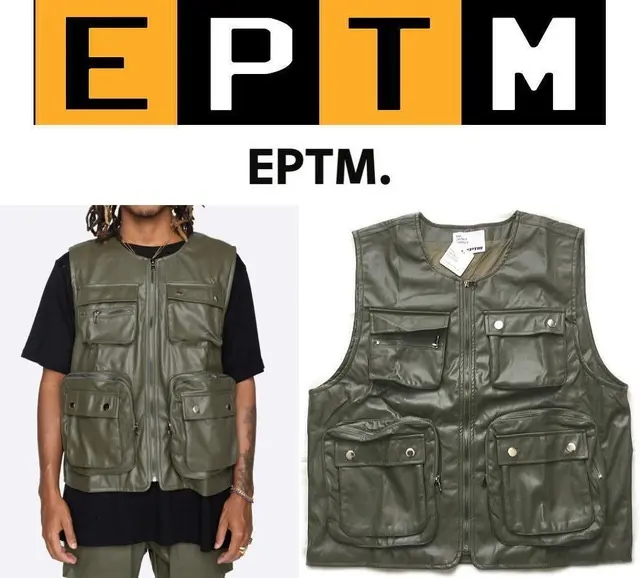 ✨新品未使用タグ付き★EPTM★ストレッチレザーパンツ✦ギャング文字刺繍 ✨新品未使用タグ付き☆EPTM☆ストレッチレザーパンツ✦ギャング