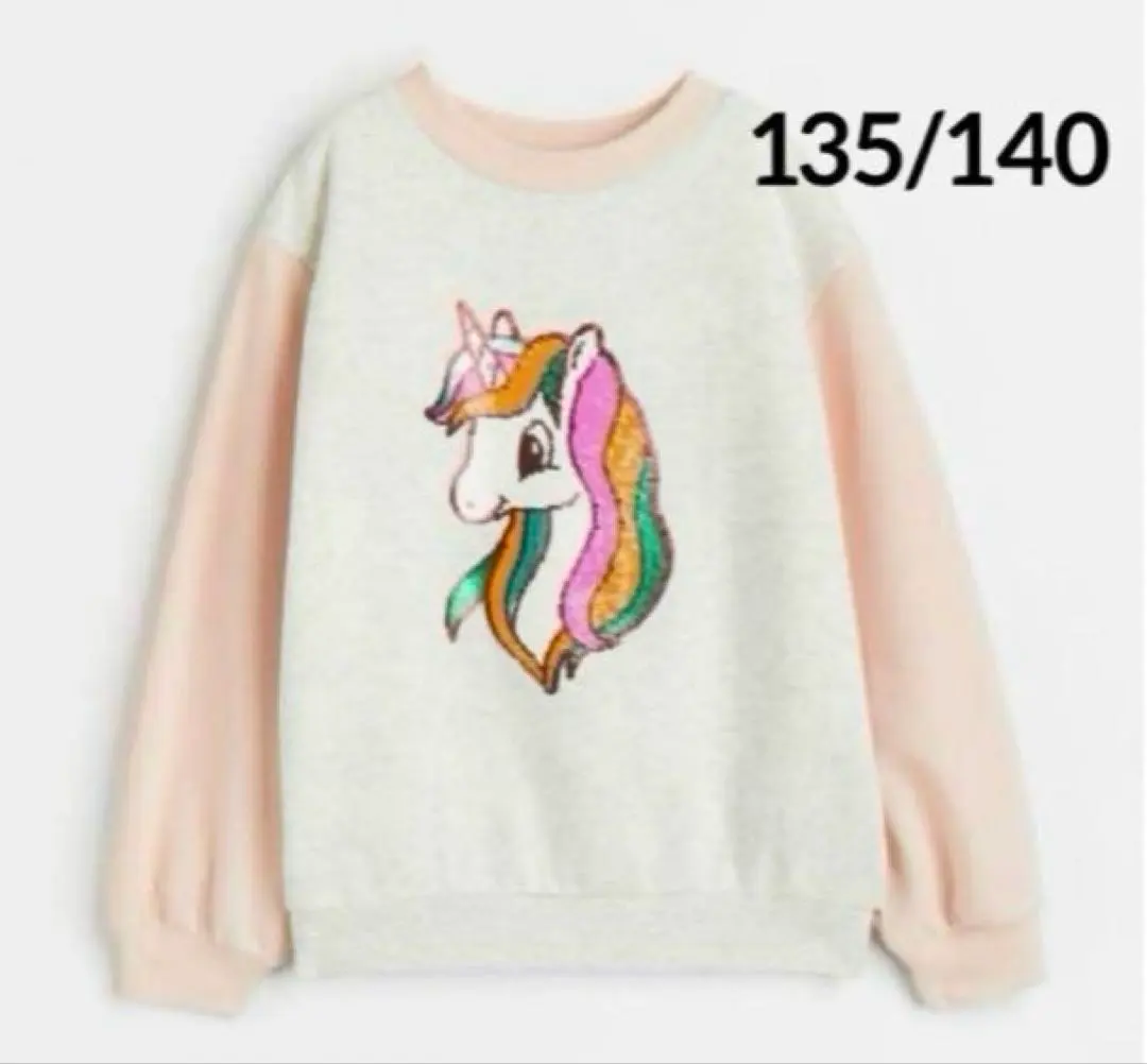 Thumbnail of ☆New☆ H&M Reversible Sequin ♡ Unicorn Sweatshirt ♡ 135/140 ④