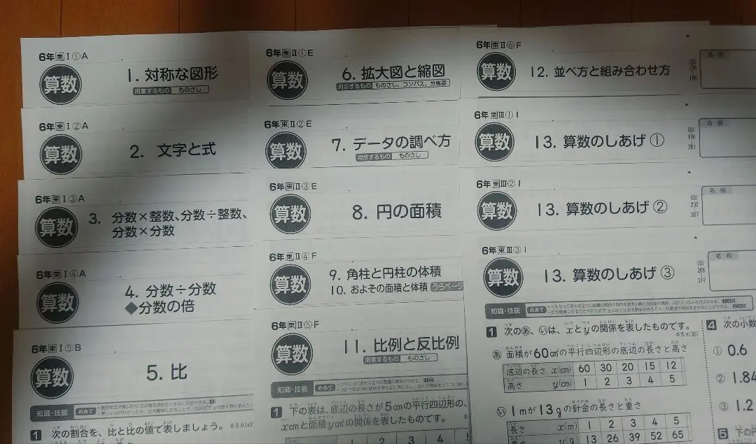 Thumbnail of Grade 6 Elementary School, Grade 6 Math, Color Test, Tokyo Shoseki, Bunkei