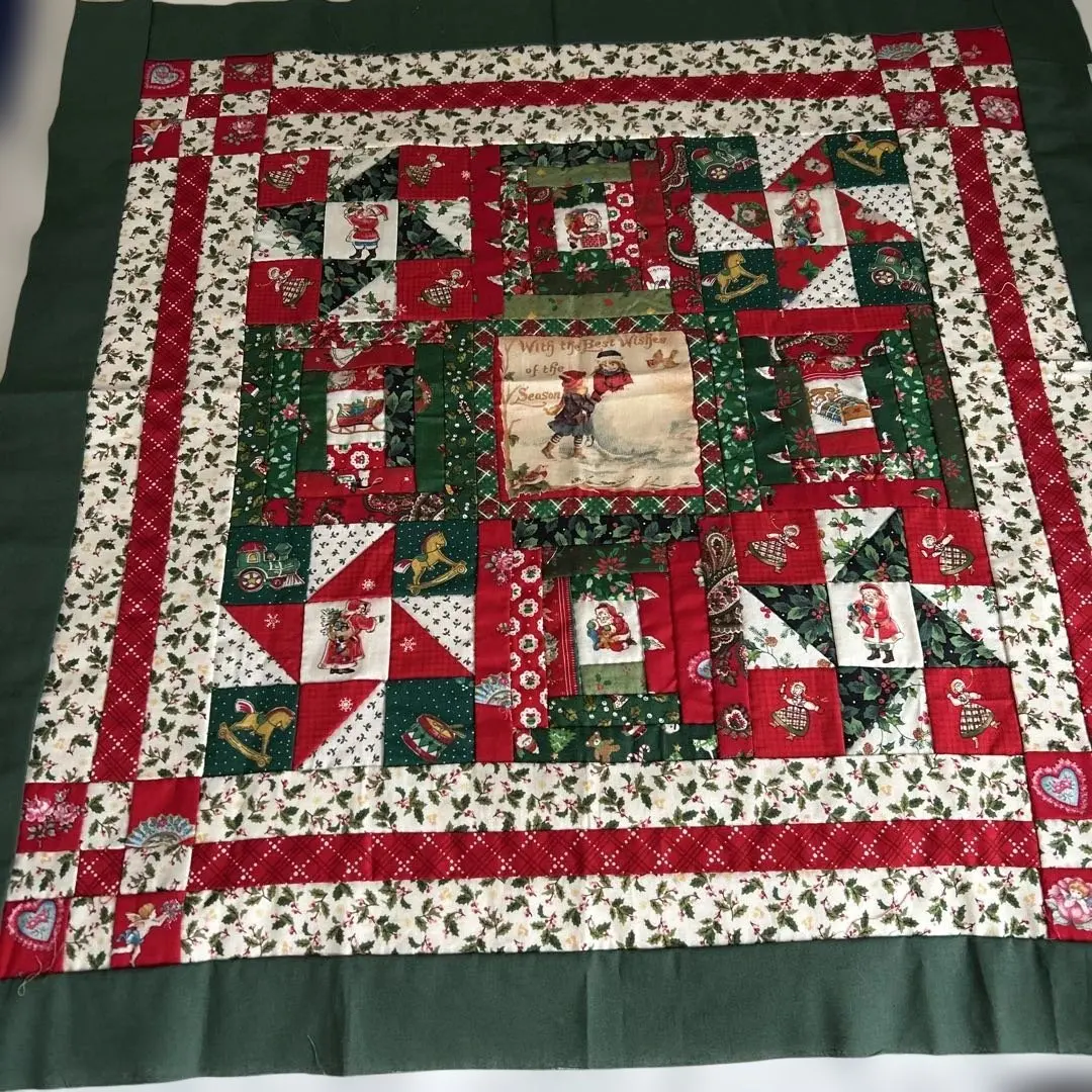 Thumbnail of Christmas Pattern Quilt Top - Handmade using Lecien, USA cotton, etc.
