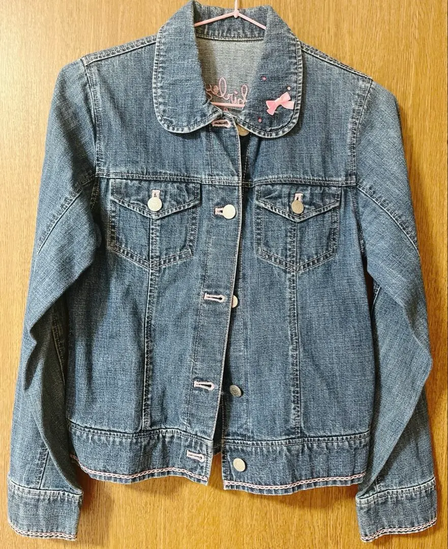 Thumbnail of Shirley Temple ballet flats ribbon denim jacket 160