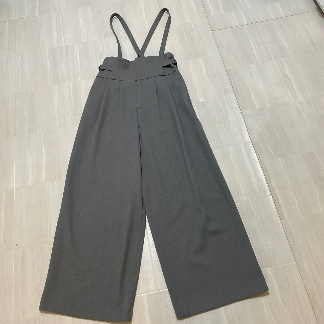 Thumbnail of Gray wide pants with straps