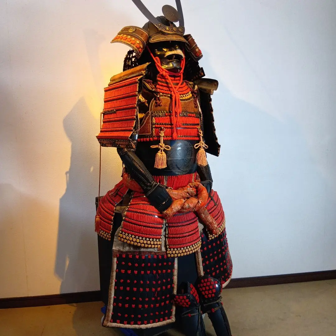 値下げ！等身大　赤糸等身大鎧兜一式　高さ163.0センチ L021_armor4_samuraistore_21092