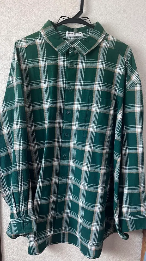 Thumbnail of Green and white checkered oversized shirt