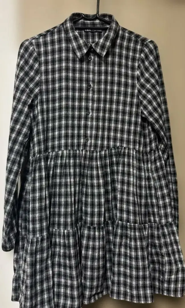Thumbnail of Vintage-style ZARA flared tunic shirt, XS, gray系, cute
