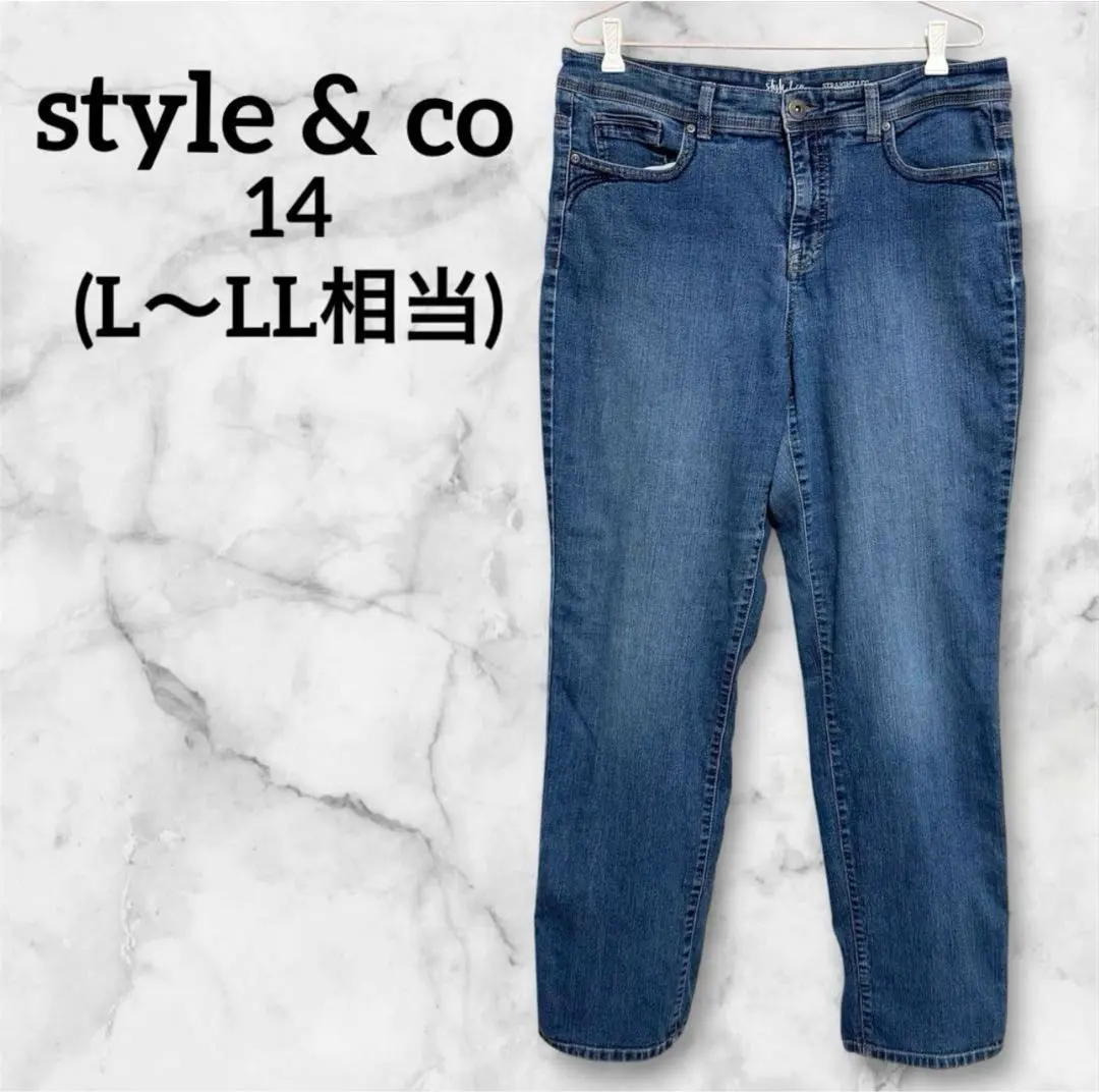 Thumbnail of Style & Co. 【Size 14 (Equivalent to L~LL) Straight Leg Denim Pants