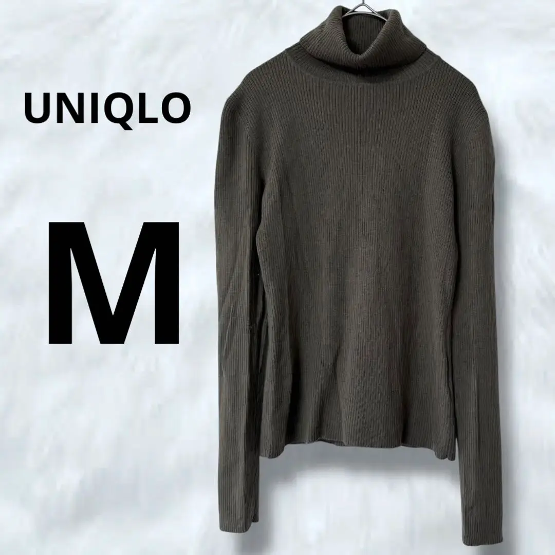 UNIQLO 羅紋高領毛衣 特級美麗諾羊毛 針織衫 的縮圖