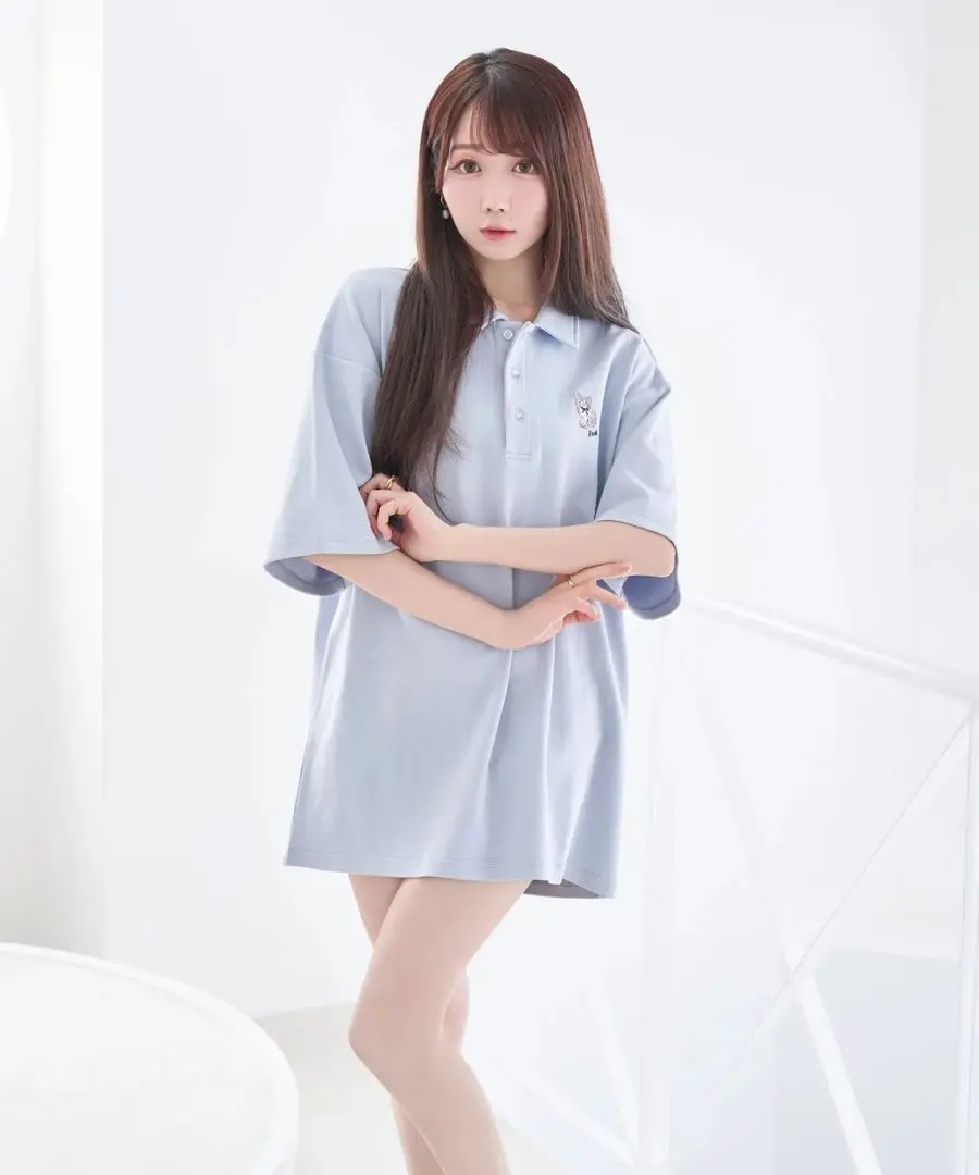 Kitten wappen polo-shirts ロゼミューズ　ポロシャツ kitten wappen polo shirts【navy】 – BUNNY APARTMENT