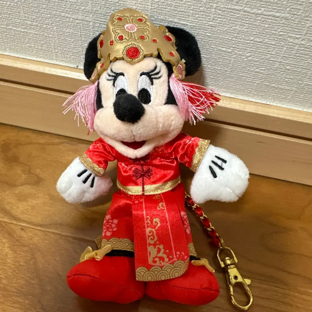 ミッキーミニーチャイナ服　Disney baby　ぬいぐるみ　タグ付き ミッキーミニーチャイナ服 Disney baby ぬいぐるみ タグ付き