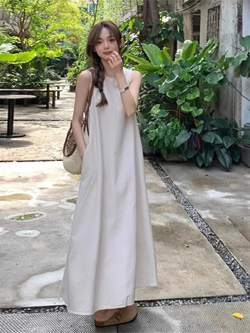 長款簡約連衣裙✿春夏穿搭 涼爽寬鬆 適合姐妹聚會 的縮圖