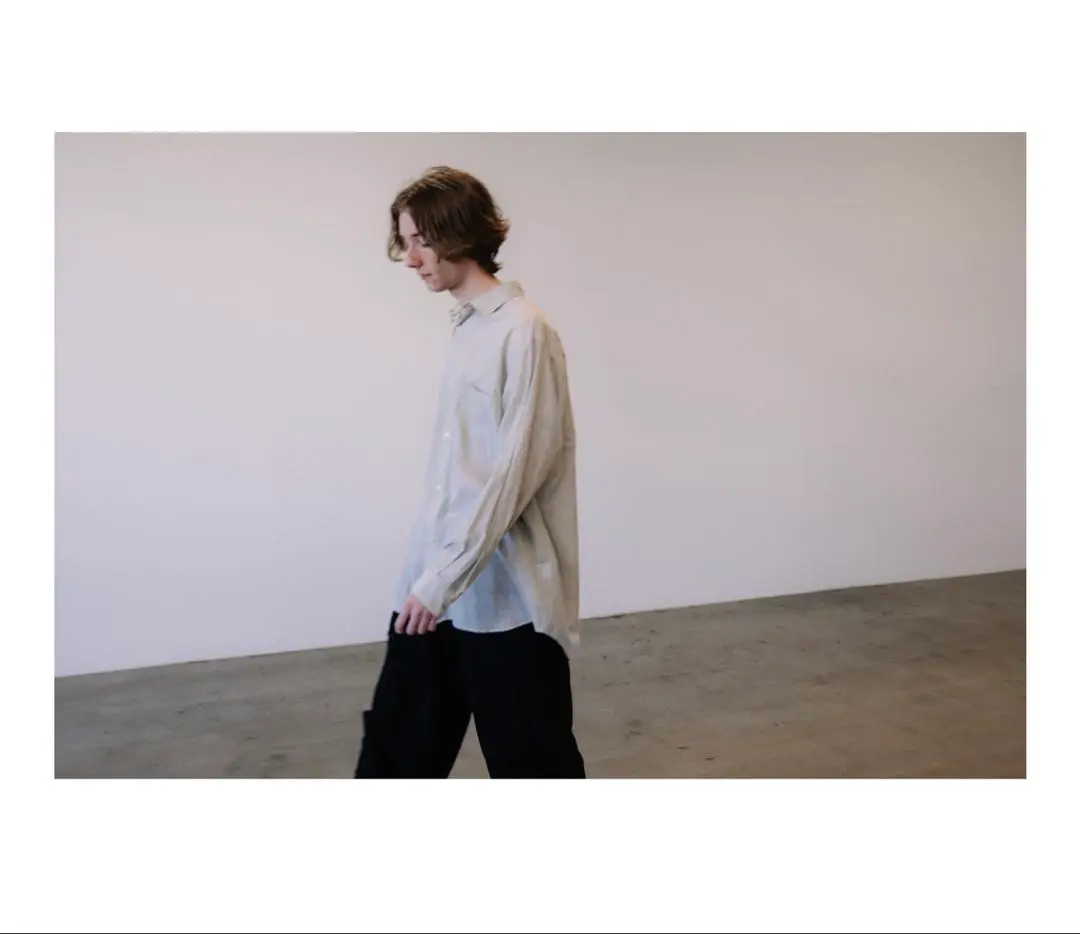 カディコットンCOMOLIシャツ 24ss ストライプ サイズ4 未使用 完売モデル【COMOLI】KHADIコットン コモリシャツ STRIPE 4 メンズ