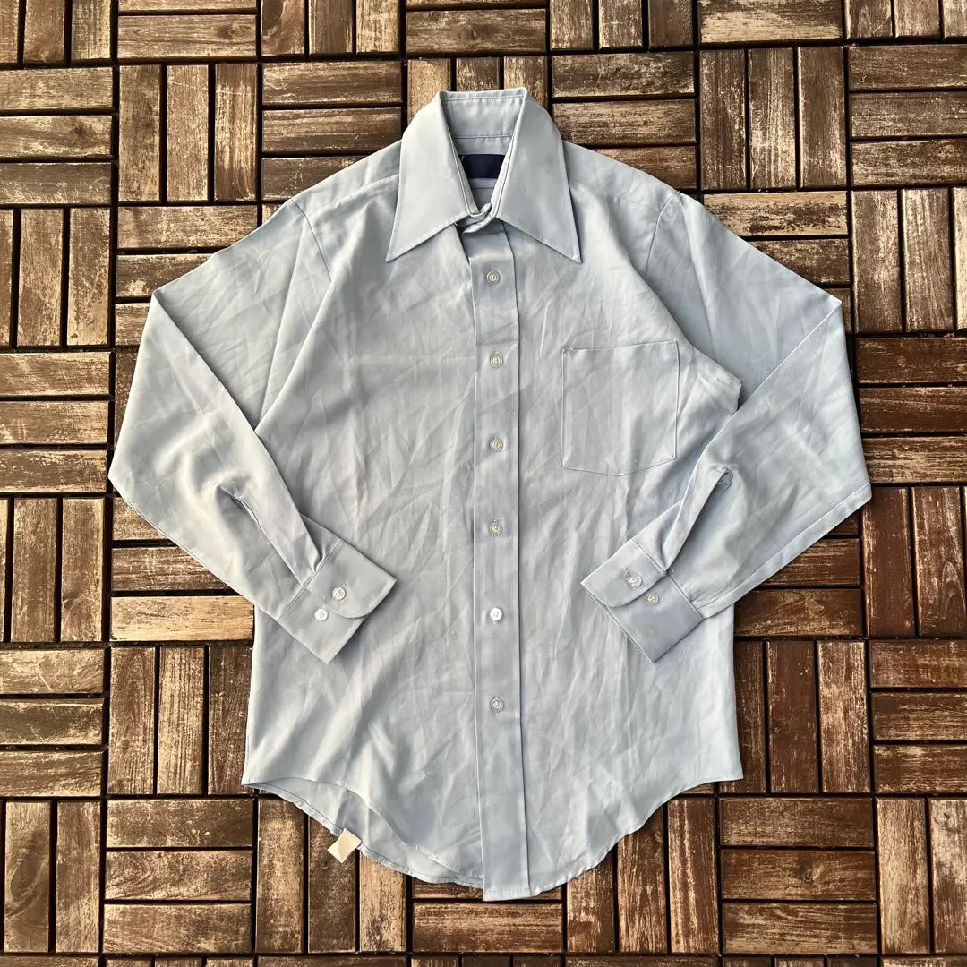 Thumbnail of 70s vintage VAN HEUSEN open collar light shirt