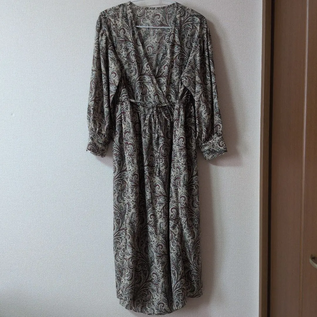 Thumbnail of JEANASIS Paisley Print Long Sleeve Maxi Dress