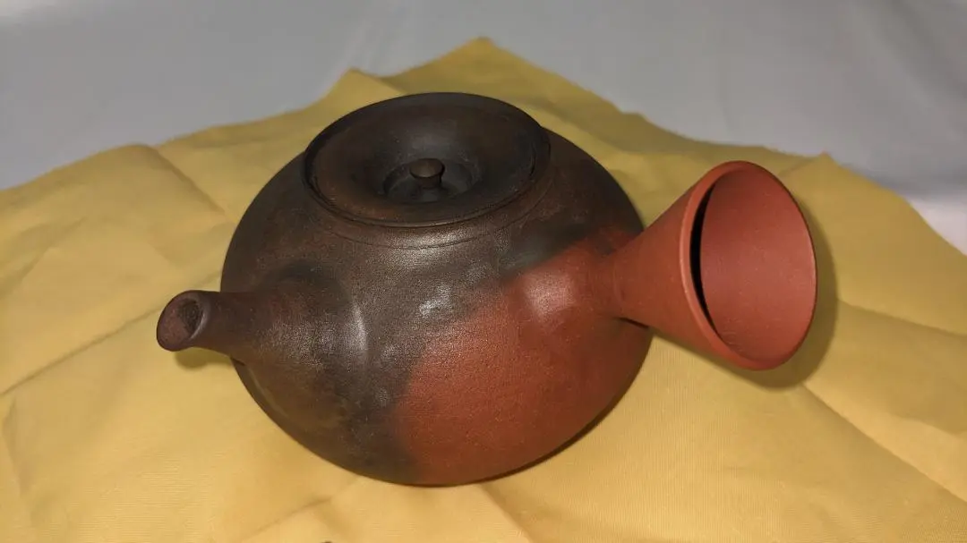 煎茶道具　常滑焼　小西洋平作　泥心彩　練込　横手急須　茶注　共箱　D　R4476 煎茶道具 常滑焼 小西洋平作 泥心彩 練込 横手急須 茶注 共箱 D