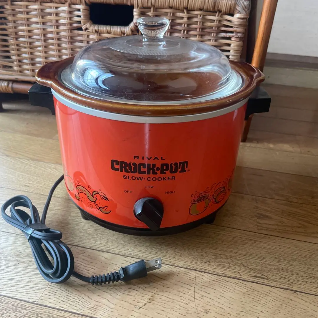 レトロなCrock-Pot スロークッカー オレンジ 昭和レトロ Crock-Pot スロークッカー 2クォート オレンジ