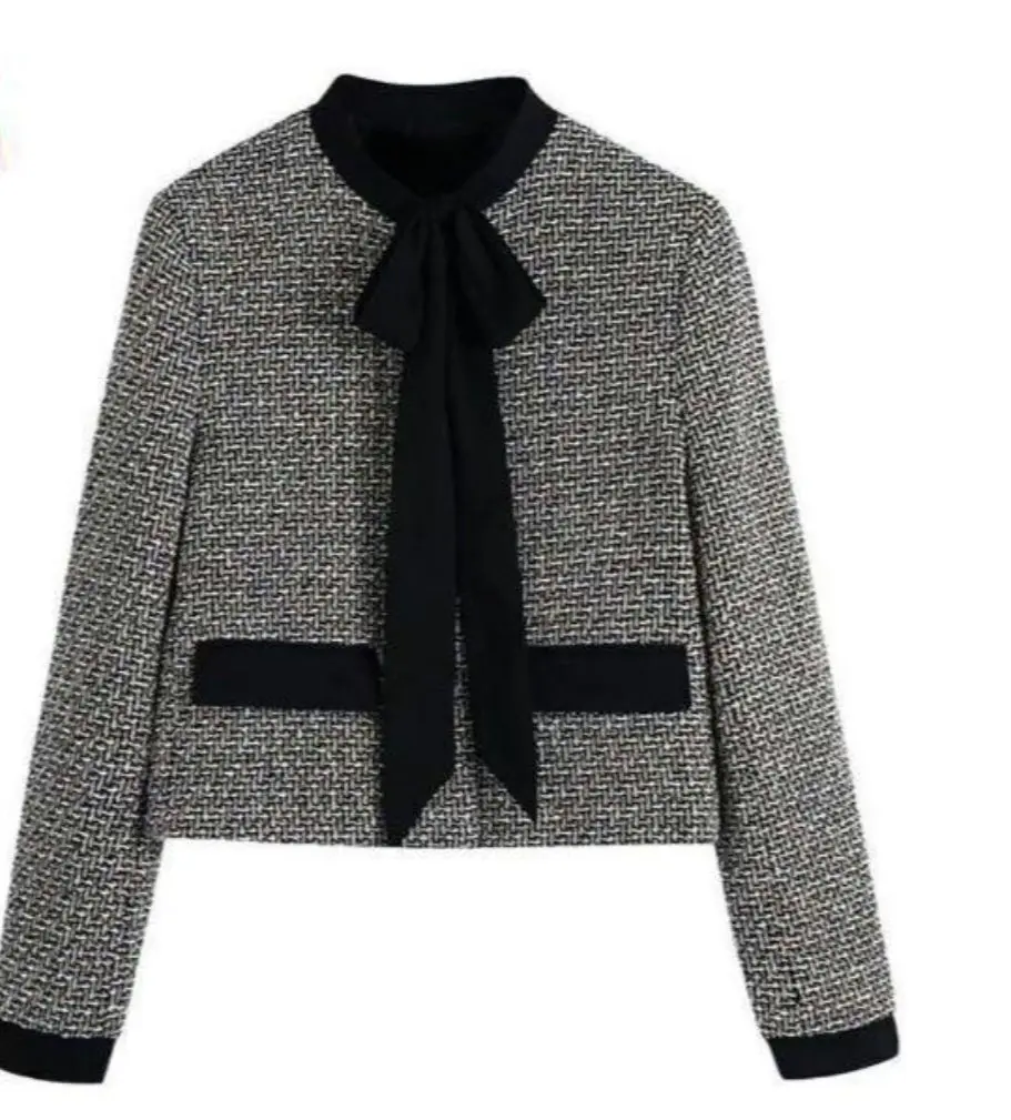 2025年最新】zara リボンディテール テクスチャーブレザーの人気