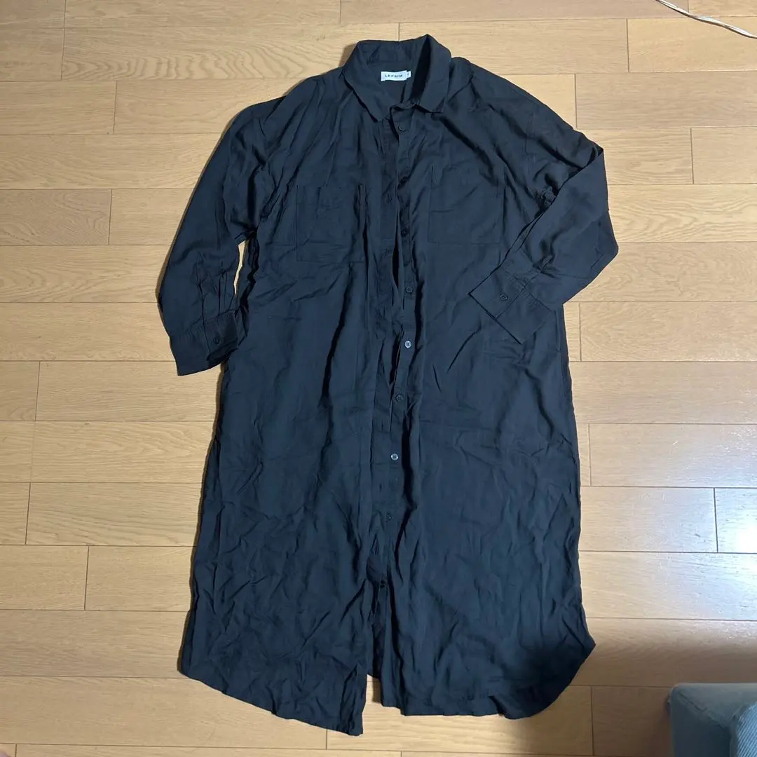 Thumbnail of LEPSIM Dark Gray Shirt Dress Long Sleeve