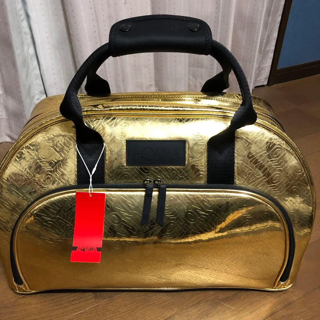 新品未使用　ホンマゴルフ　ボストンバッグ　BB52001　ゴールド　ブラック HONMA GOLF ホンマ ボストンバッグ ゴールド×黒 ロゴ総柄 中国