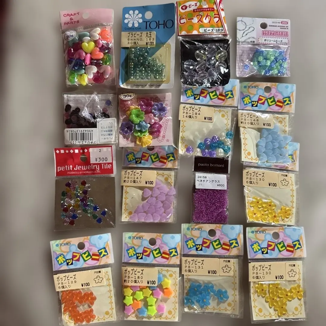 Thumbnail of Heisei Retro Bead Set, Multicolor, Heart-shaped, Flower-shaped