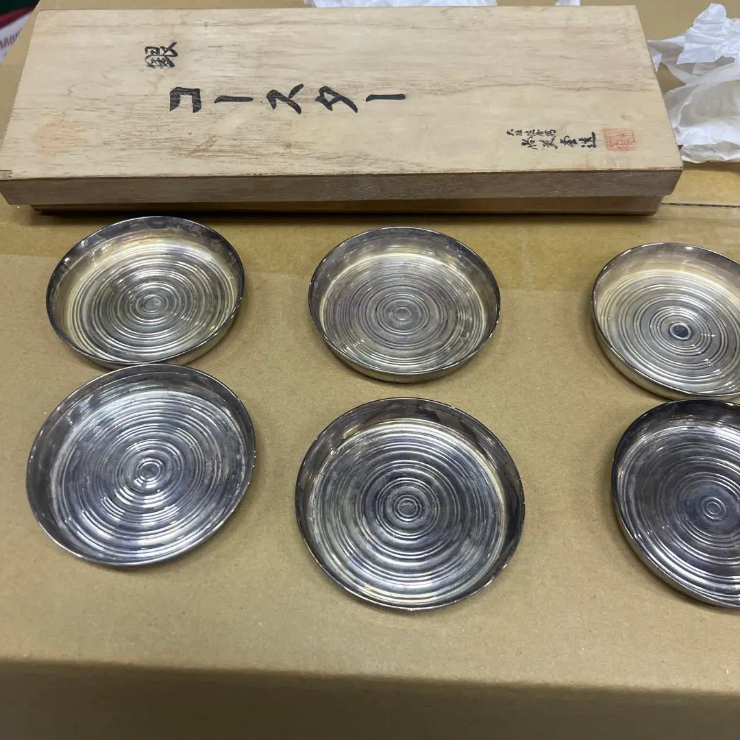 銀製？ 尚美堂 茶托 4枚 計268g 銀製？ 尚美堂 茶托 4枚 計268g - メルカリ