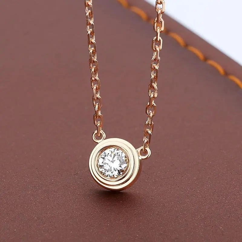 Thumbnail of g68 ○ ☆ Ladies ☆ One CZ Zirconia ☆ Pendant ☆ Necklace 260