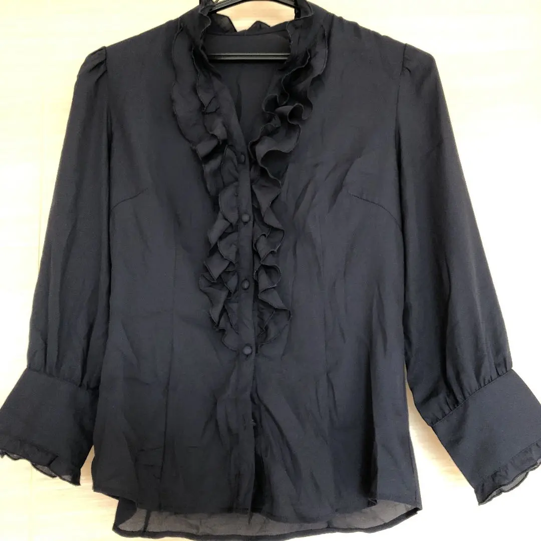Thumbnail of Blouse, sheer, dark navy, M