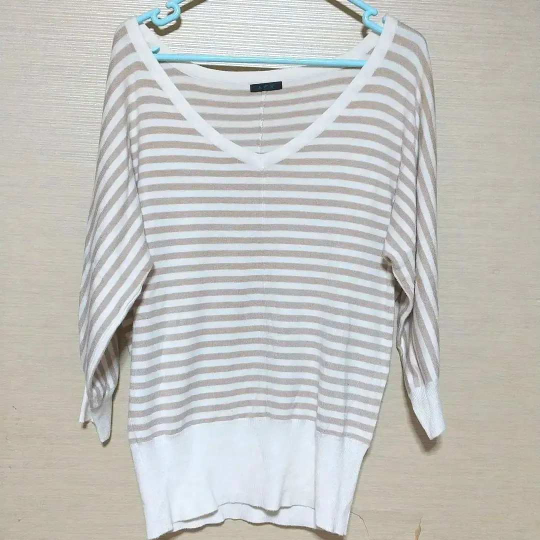 Thumbnail of Border Knit Sweater Top V-neck