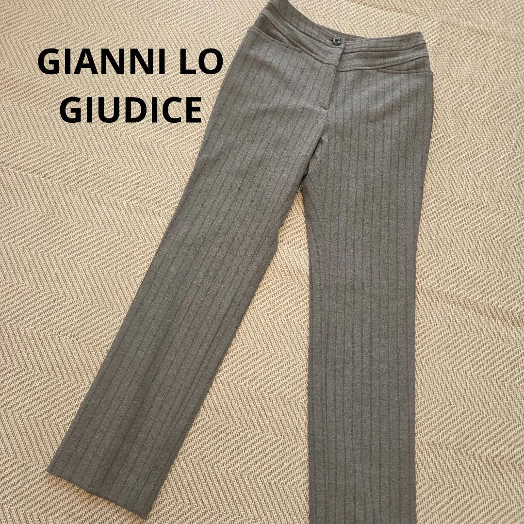 Thumbnail of GIANNI LO GIUDICE Pants Gray Striped Slacks