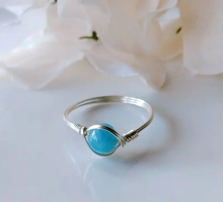 Thumbnail of 5A High Quality Natural Stone Madagascar Aquamarine Framing Ring