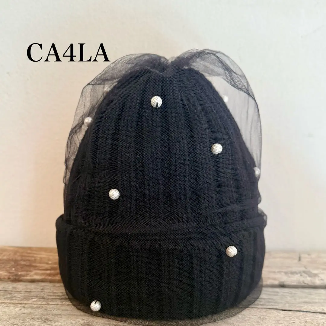 CA4LA    パールニット帽子 CA4LA - Ca4La パールニットキャップの通販 by Oppy's shop