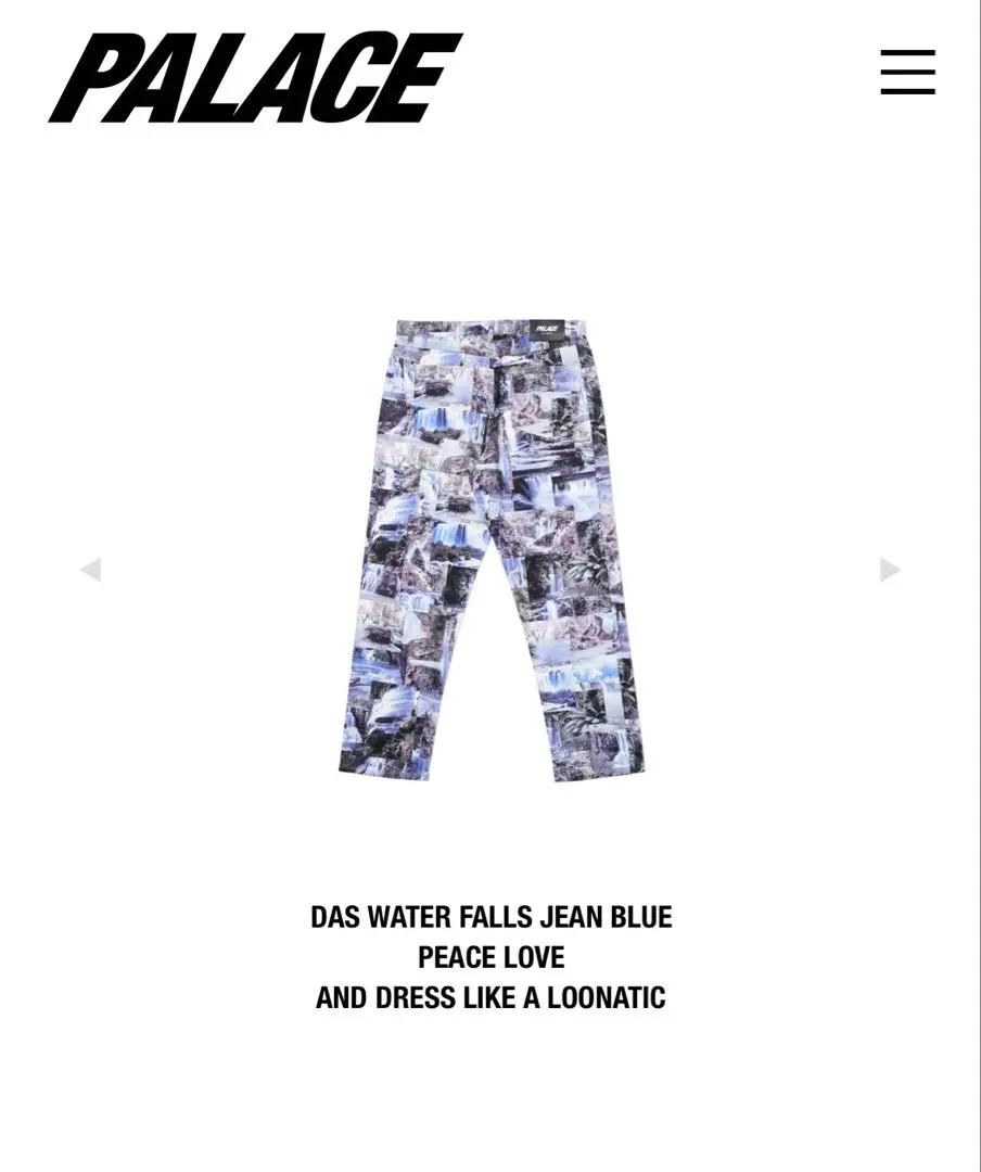 パンツ Palace Skateboards DAS WATER FALLS JEAN Palace Skateboards DAS WATER FALLS JEAN