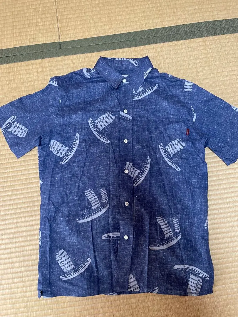沖縄 海想 KAISOU 帆かけサバニ かりゆし アロハ シャツ LL XL
