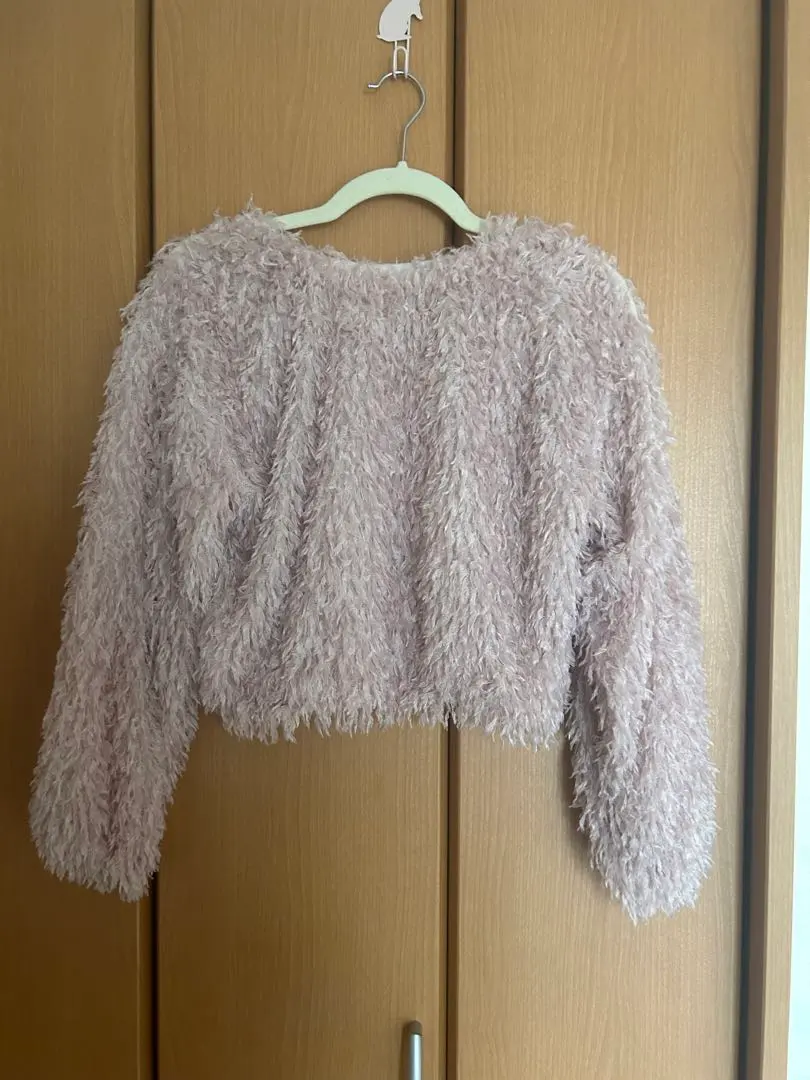 Thumbnail of Fluffy faux fur cropped top, pink
