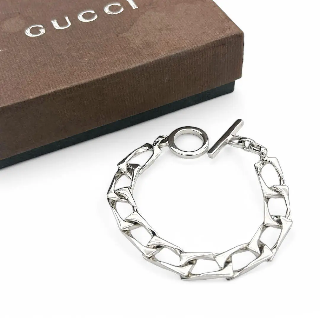 GUCCI グッチ　ブレスレット　ヘキサゴン　ヴィンテージ　フィガロチェーン GUCCI グッチ ブレスレット ヘキサゴン ヴィンテージ フィガロ