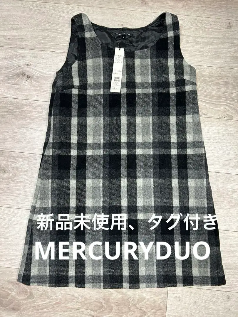 MERCURYDUO 未使用タグ付き　チェック柄 半袖ワンピース F MERCURYDUO - マーキュリーデュオ MERCURYDUO ワンピース フレア