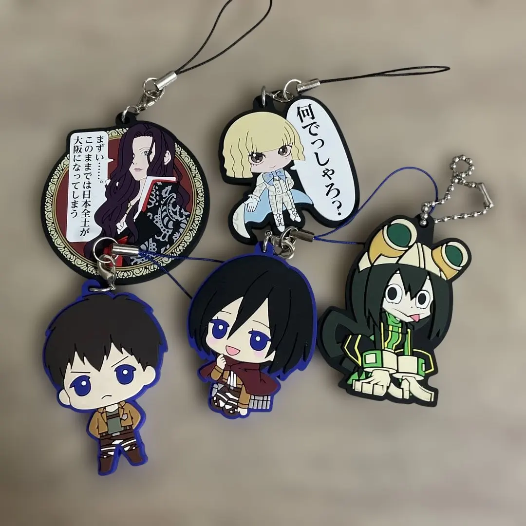 Thumbnail of Attack on Titan, Fly Me to the Saitama, My Hero Academia, Rubber Holders, Set of 4