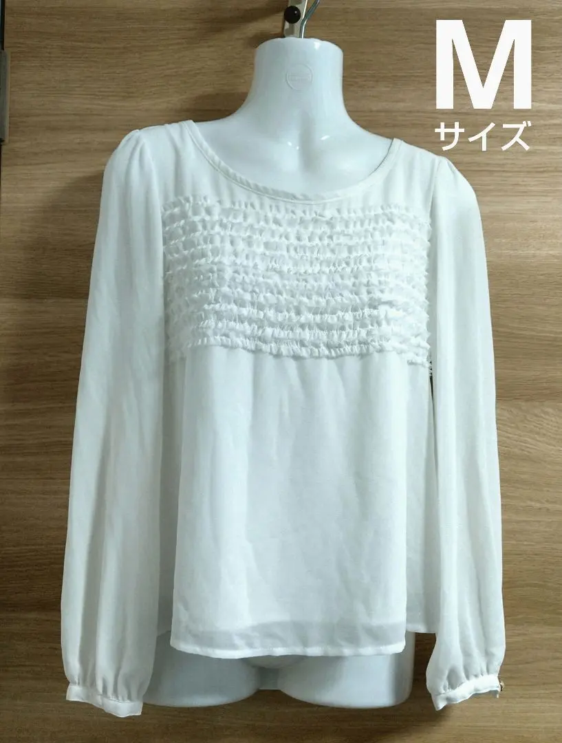 Thumbnail of ★Excellent Condition★ Munefuriru Chiffon Blouse ★ Off-White ★ Size M ★ Graduation/Entrance Ceremony