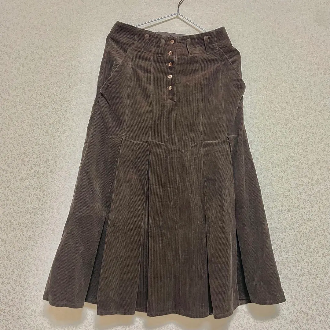 Thumbnail of 【together】Brown Corduroy Pleated Skirt